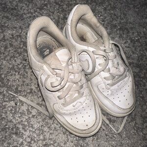 Nike Kids White Leather Low-Top Sneakers